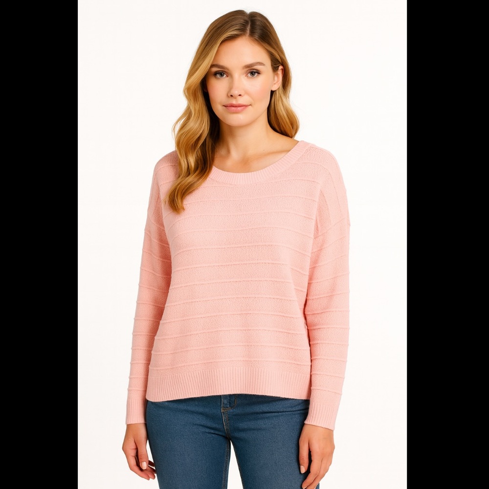 Pink Blouse with Bow Detail and Scoop Neckline
